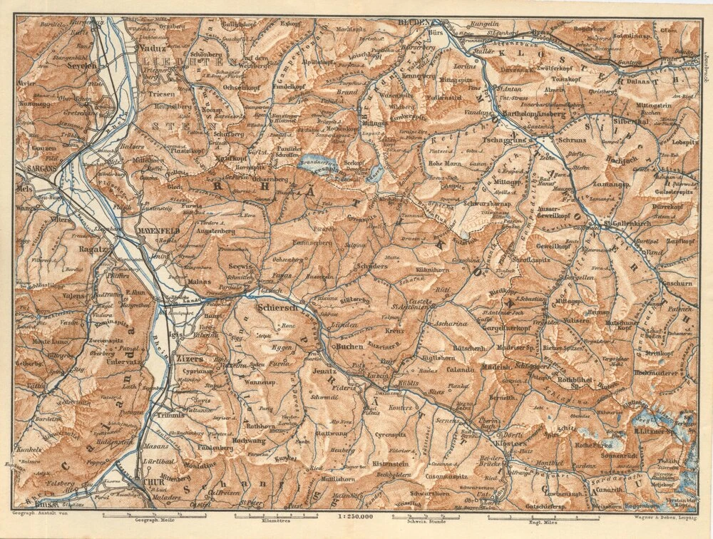 Überblick über das Rätikongebirge, um 1870.  Bild: zVg